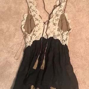 NWT FREE PEOPLE Lace Top Jumper Shorts